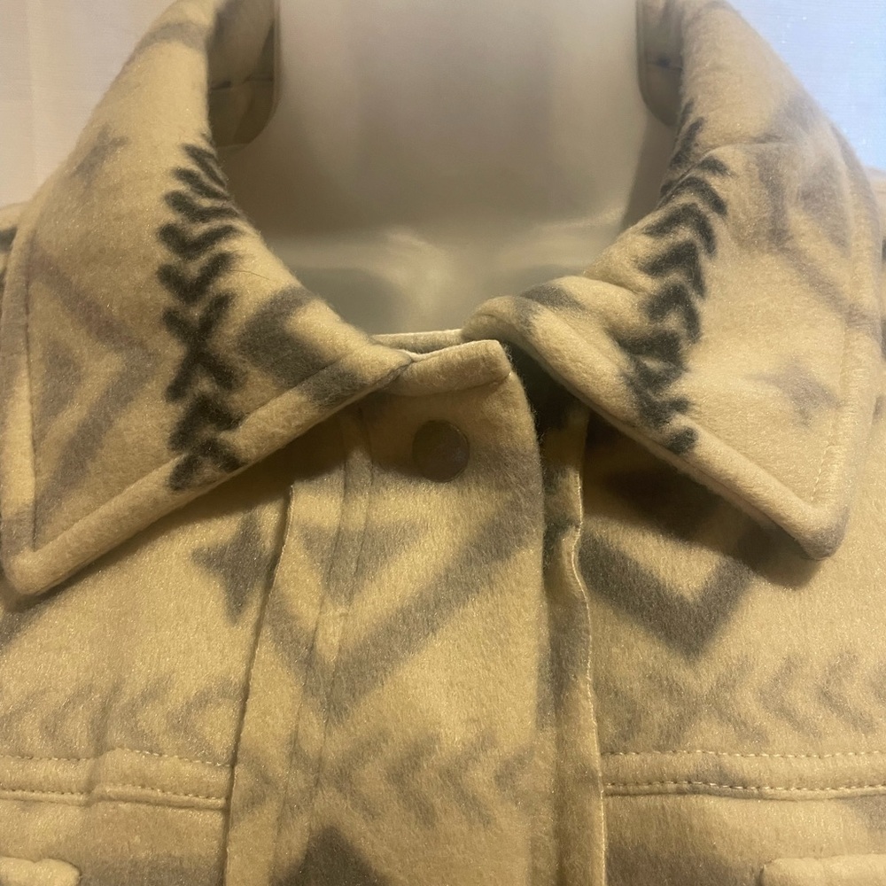 Geometric Patterned Utility Jacket - Gray and Whi… - image 5